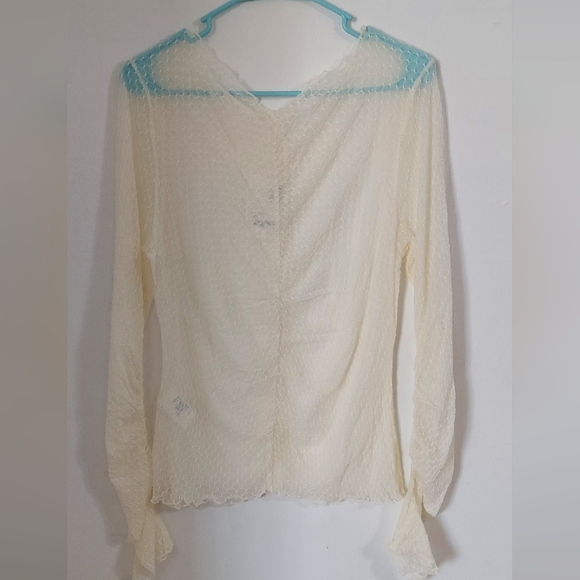 A5 Oak + Fort cream mesh Long Sleeve Top size large - Picture 8 of 8